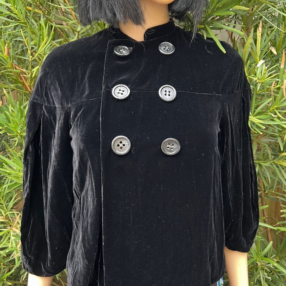 BCBGMAXAZRIA BLACK VELVET JACKET - Picture 7 of 8